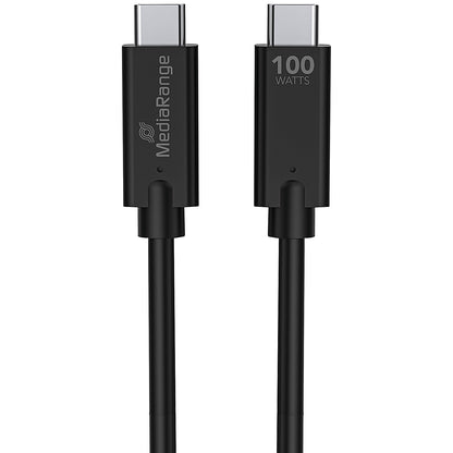 MediaRange USB 3.1 Type C Charge and Sync Cable, 1.2m, Black
