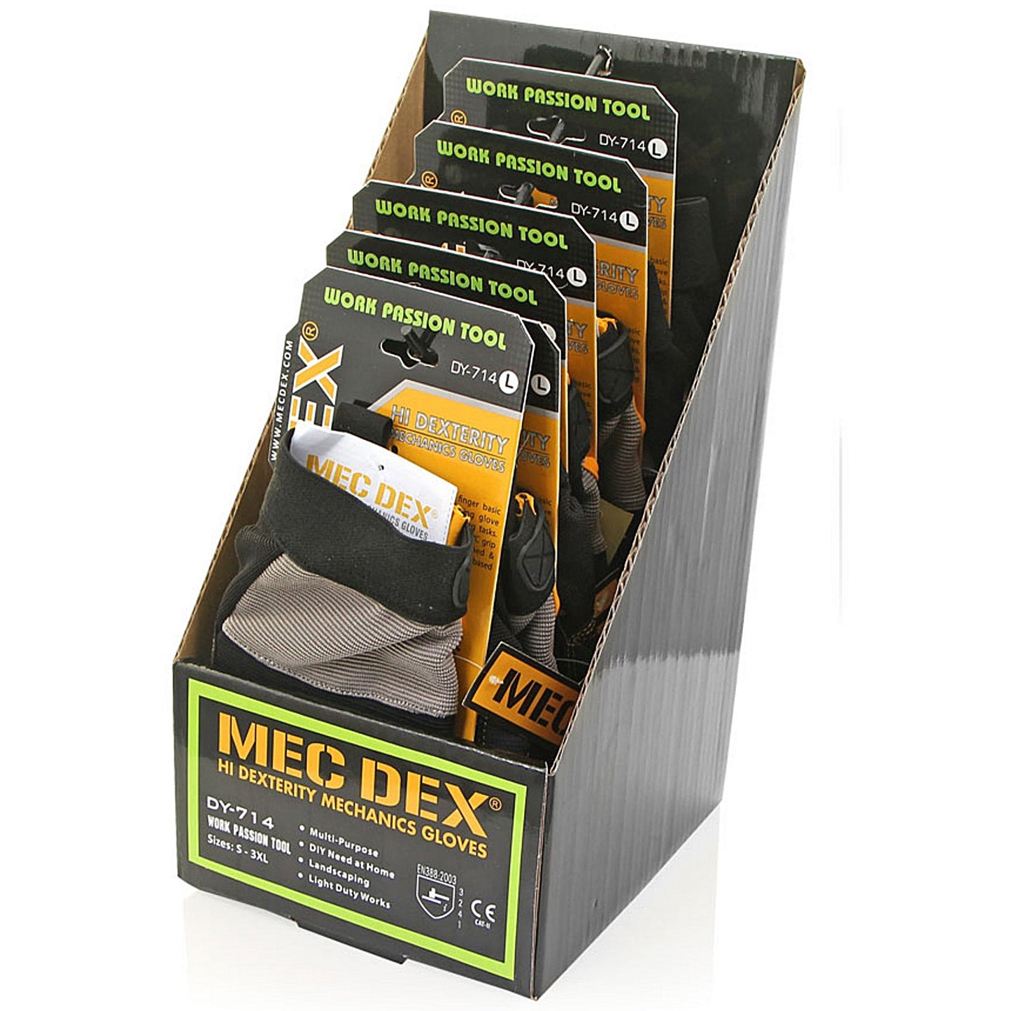 Mec Dex Work Passion Tool Mechanics Gloves, Grey & Gold, 2XL