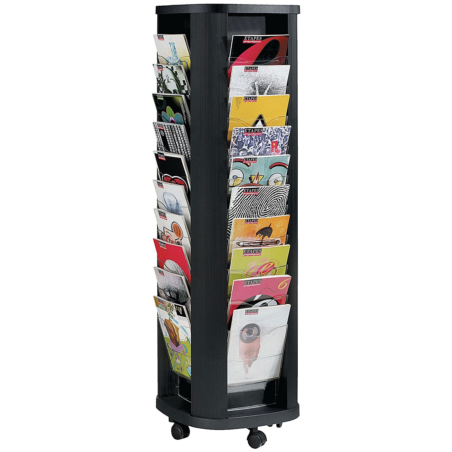 Fast Paper Mobile A4 Carousel Literature Display 40 Compartments