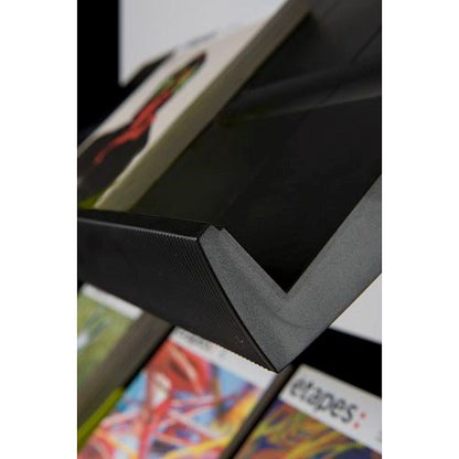 Fast Paper Mobile Literature Display, Single-Sided, 5 Shelves, Black