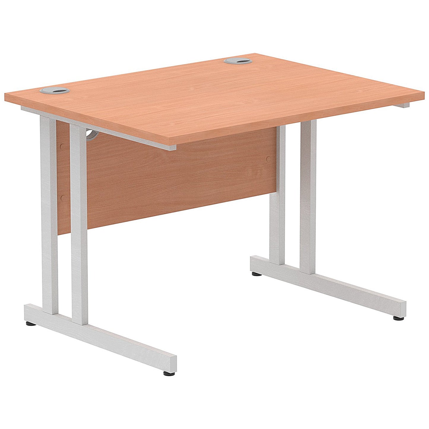 Impulse 1000mm Rectangular Desk, Silver Cantilever Leg, Beech