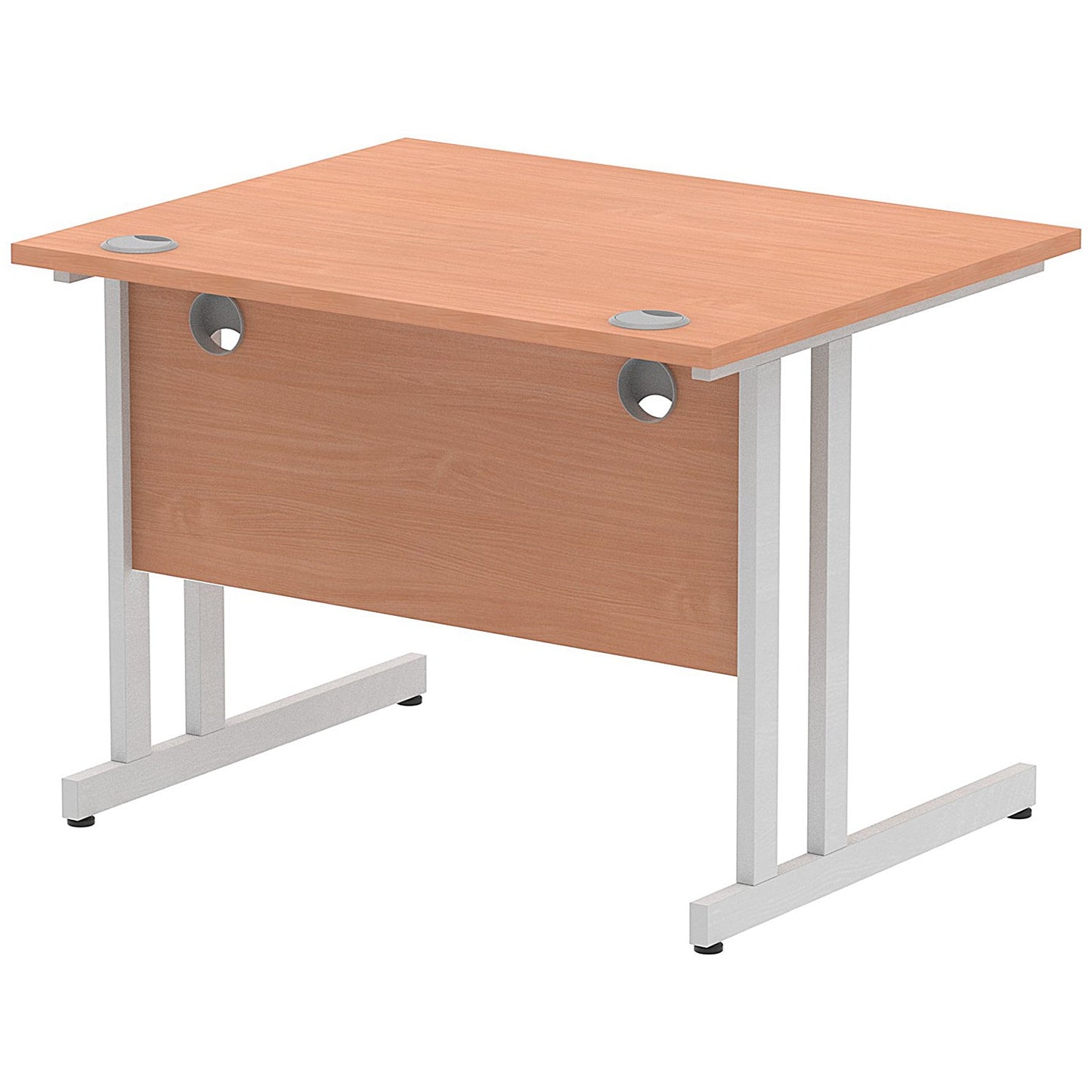 Impulse 1000mm Rectangular Desk, Silver Cantilever Leg, Beech