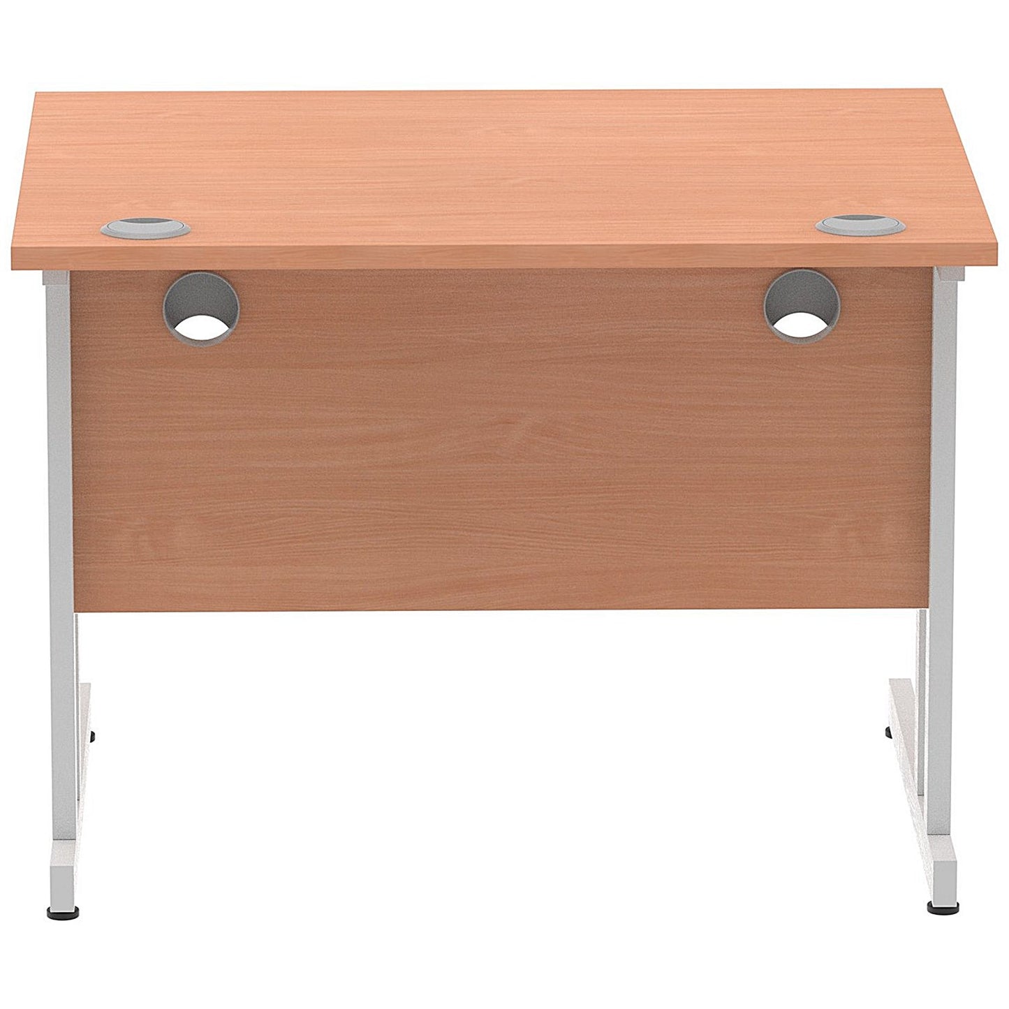 Impulse 1000mm Rectangular Desk, Silver Cantilever Leg, Beech