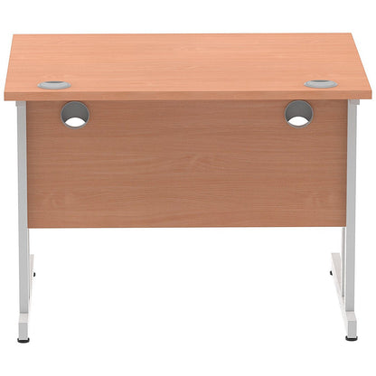 Impulse 1000mm Rectangular Desk, Silver Cantilever Leg, Beech