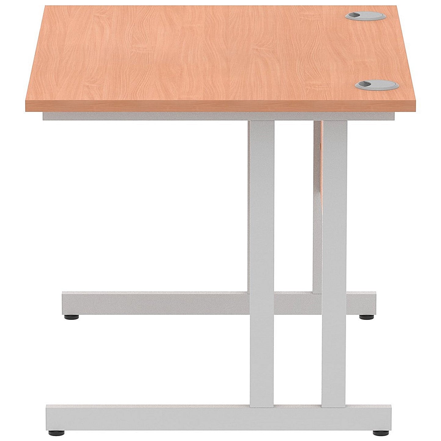 Impulse 1000mm Rectangular Desk, Silver Cantilever Leg, Beech