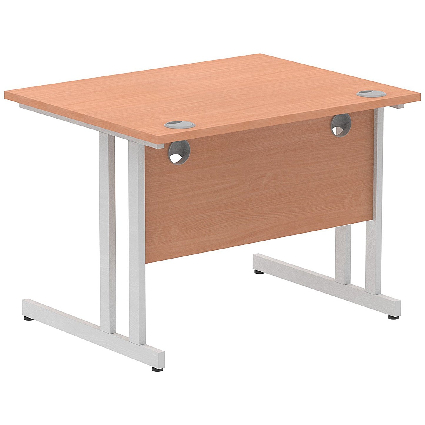 Impulse 1000mm Rectangular Desk, Silver Cantilever Leg, Beech