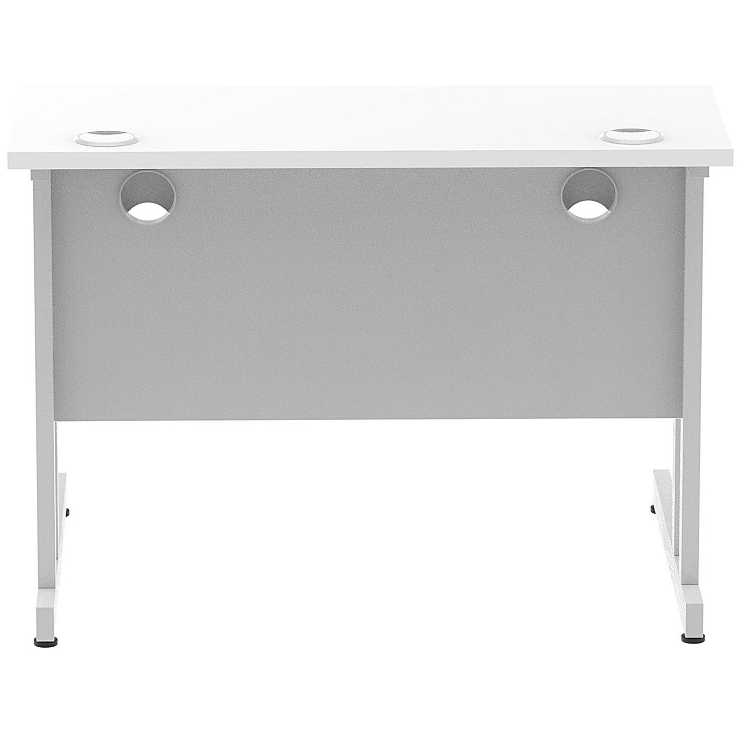 Impulse 1000mm Rectangular Desk, Silver Cantilever Leg, White