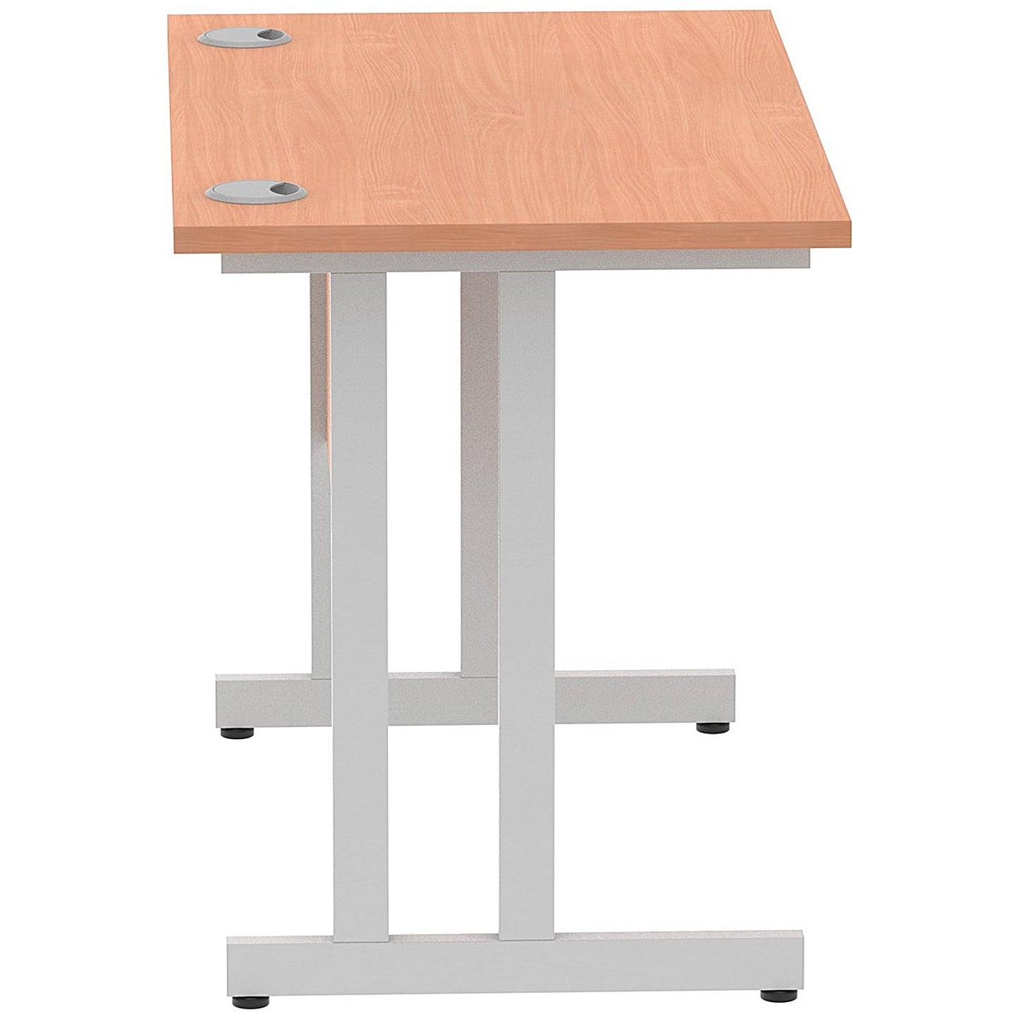 Impulse 1000mm Slim Rectangular Desk, Silver Cantilever Leg, Beech