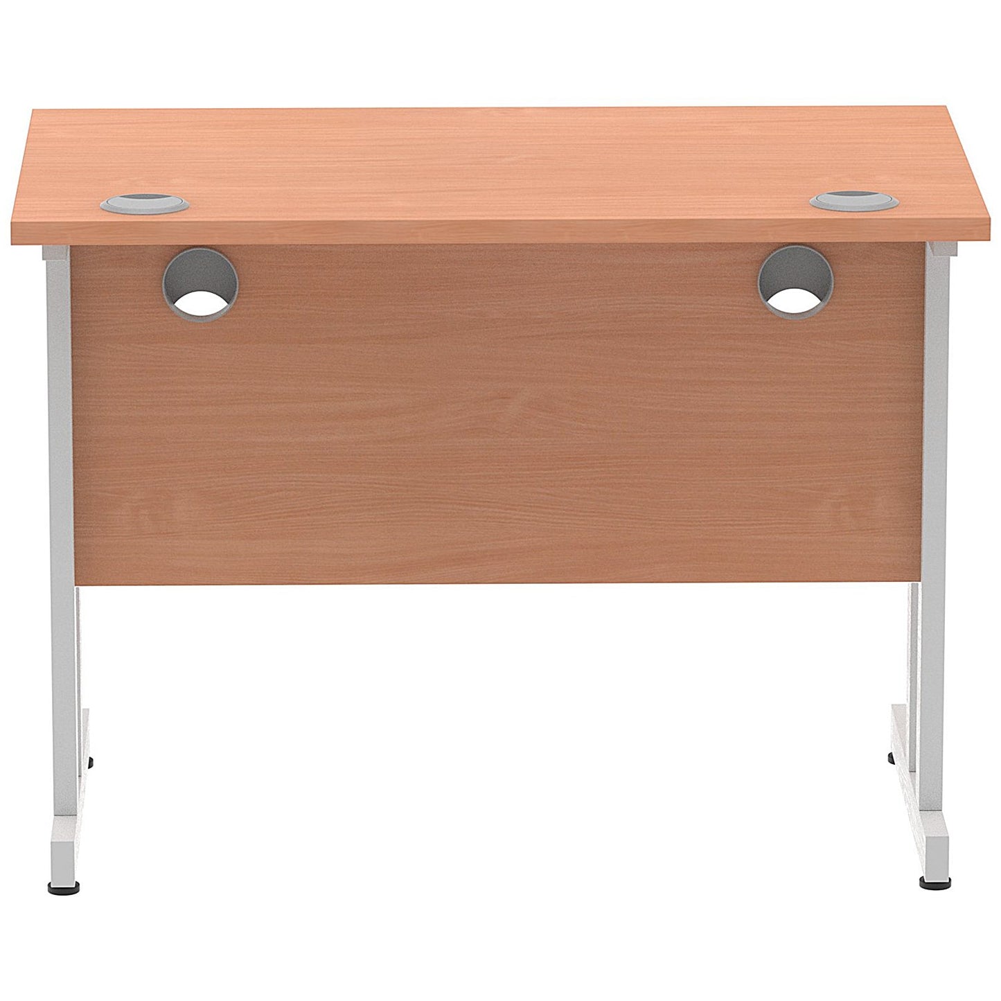 Impulse 1000mm Slim Rectangular Desk, Silver Cantilever Leg, Beech