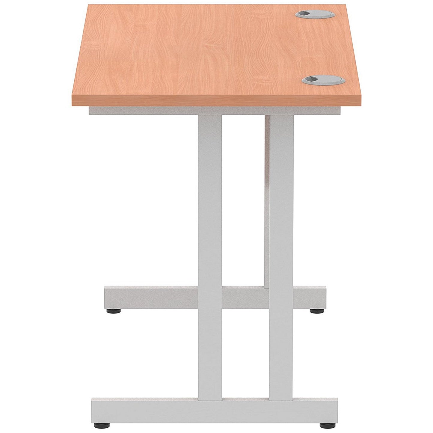 Impulse 1000mm Slim Rectangular Desk, Silver Cantilever Leg, Beech
