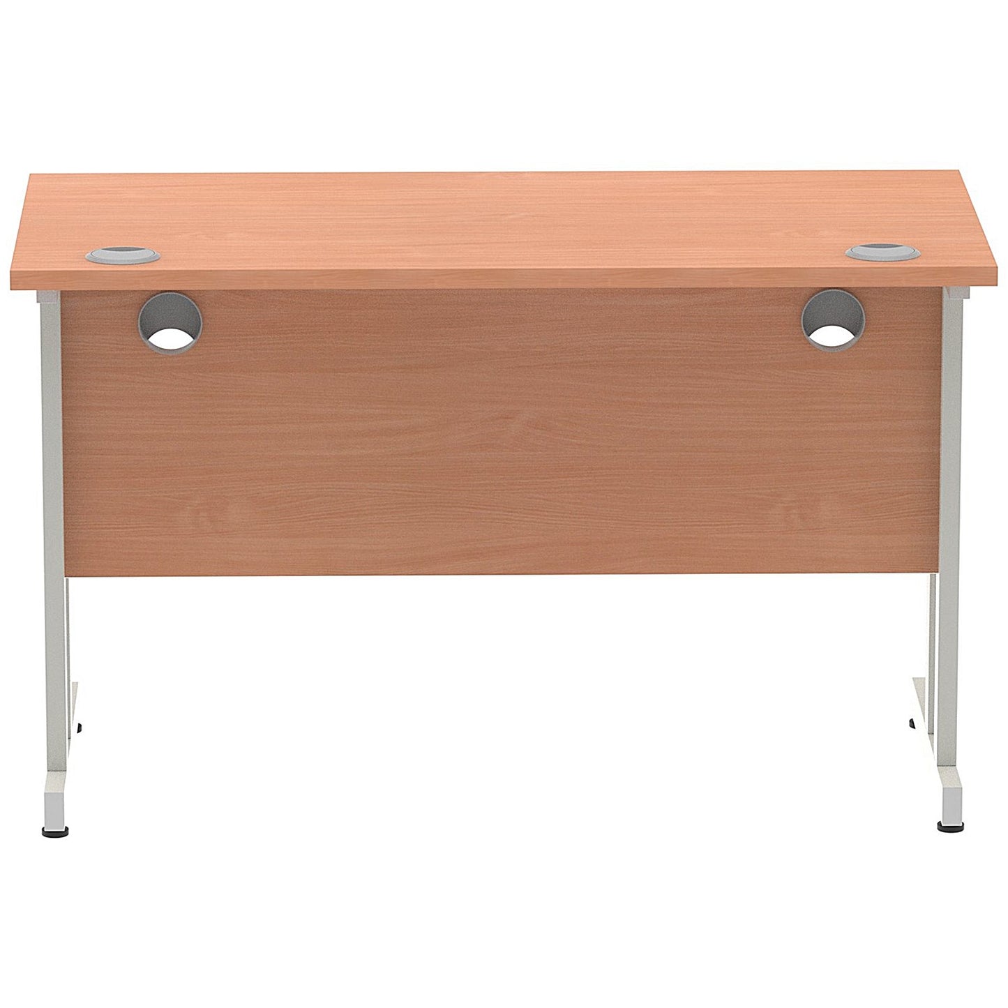 Impulse 1200mm Slim Rectangular Desk, Silver Cantilever Leg, Beech