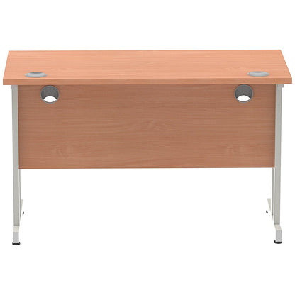 Impulse 1200mm Slim Rectangular Desk, Silver Cantilever Leg, Beech