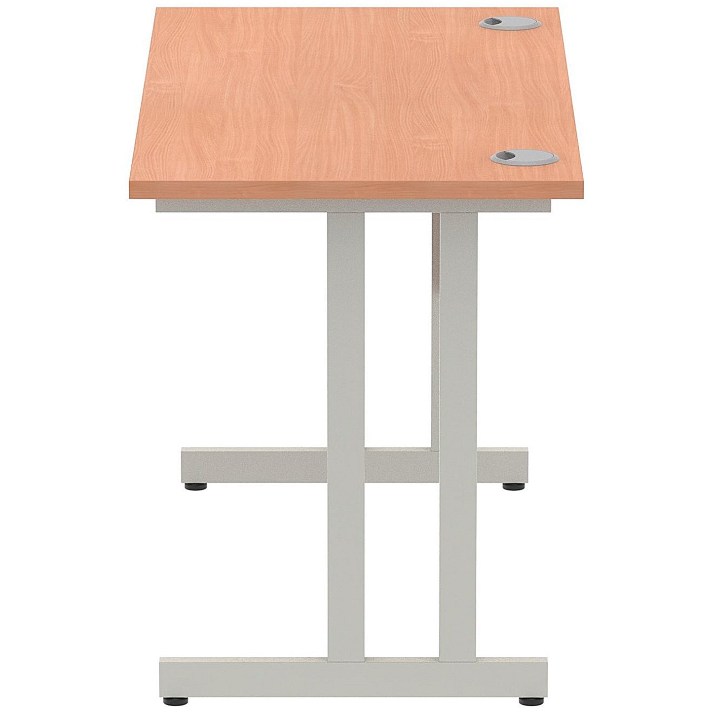 Impulse 1200mm Slim Rectangular Desk, Silver Cantilever Leg, Beech