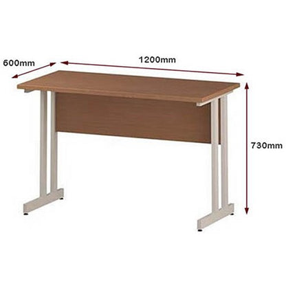 Impulse 1200mm Slim Rectangular Desk, White Cantilever Leg, Beech