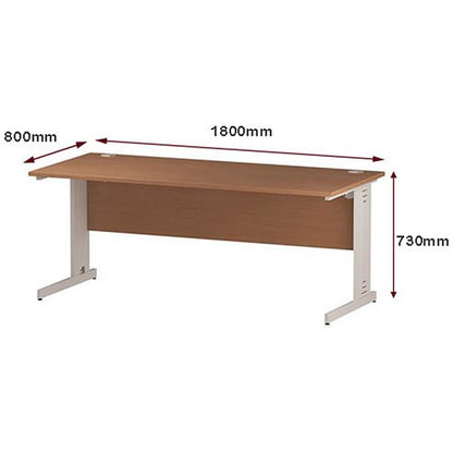 Impulse 1800mm Rectangular Desk, White Cable Managed Leg, Beech