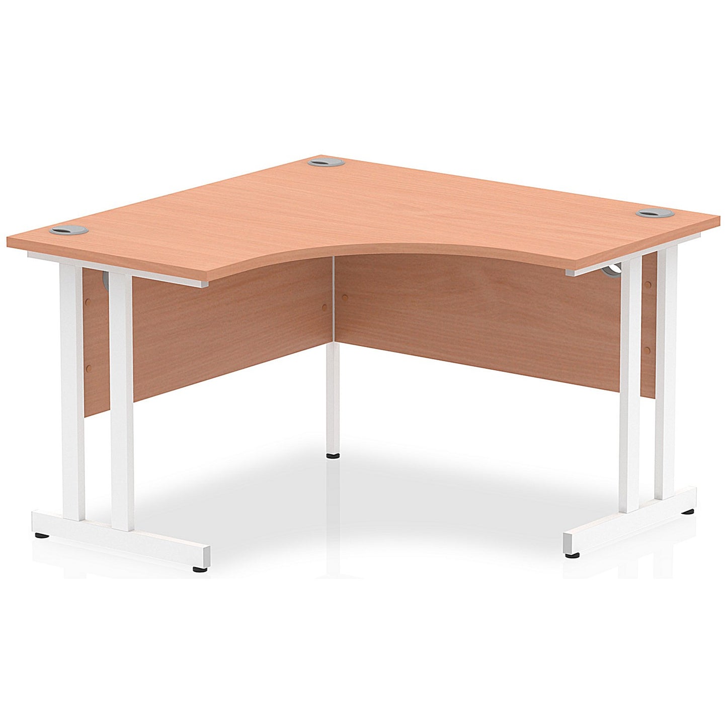Impulse 1200mm Corner Desk, White Cantilever Leg, Beech