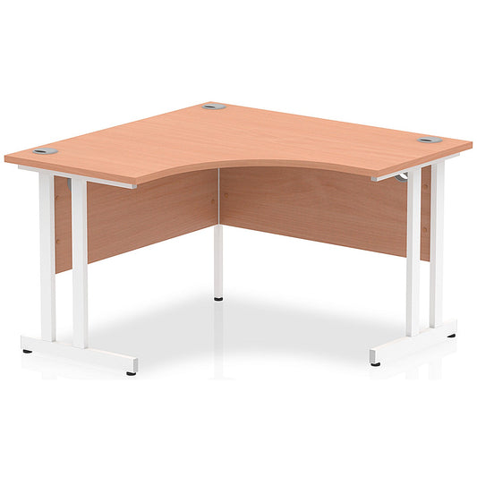 Impulse 1200mm Corner Desk, White Cantilever Leg, Beech