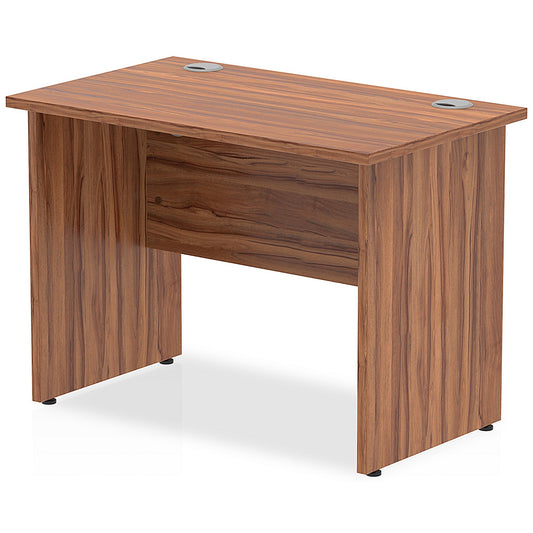 Impulse 1000mm Slim Rectangular Desk, Panel End Leg, Walnut