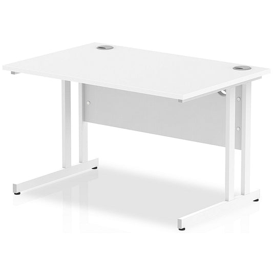 Impulse 1200mm Rectangular Desk, White Cantilever Leg, White