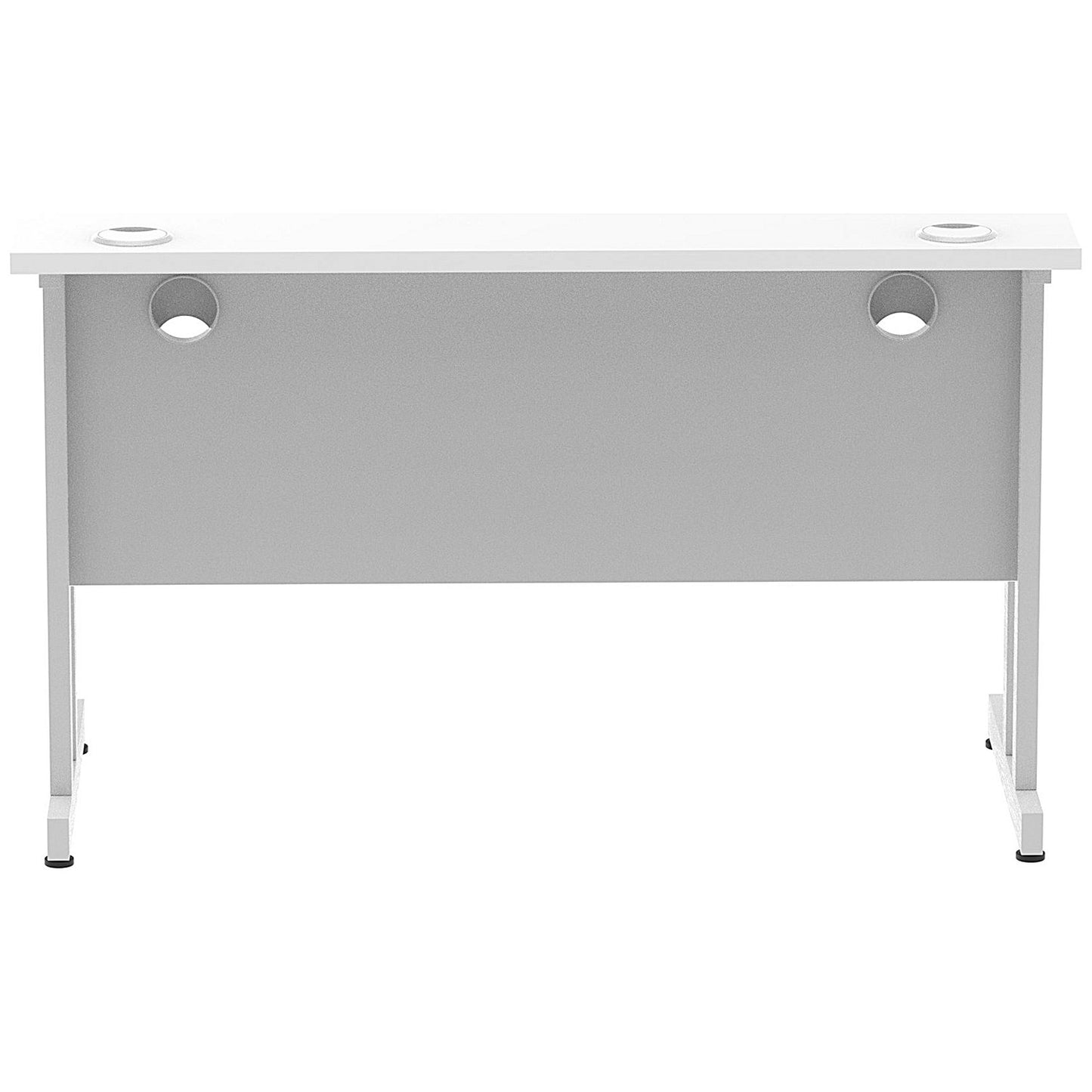 Impulse 1200mm Slim Rectangular Desk, Silver Cantilever Leg, White