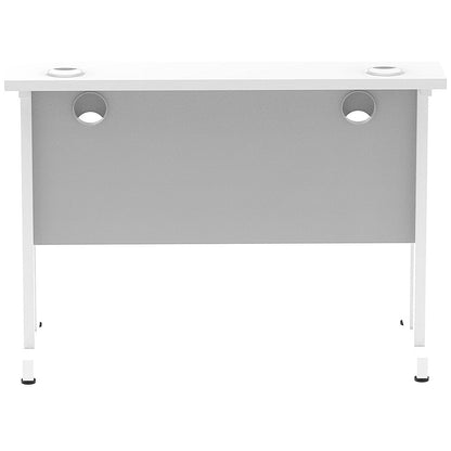 Impulse 1000mm Slim Rectangular Desk, White Cantilever Leg, White