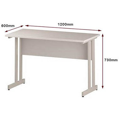 Impulse 1200mm Slim Rectangular Desk, White Cantilever Leg, White