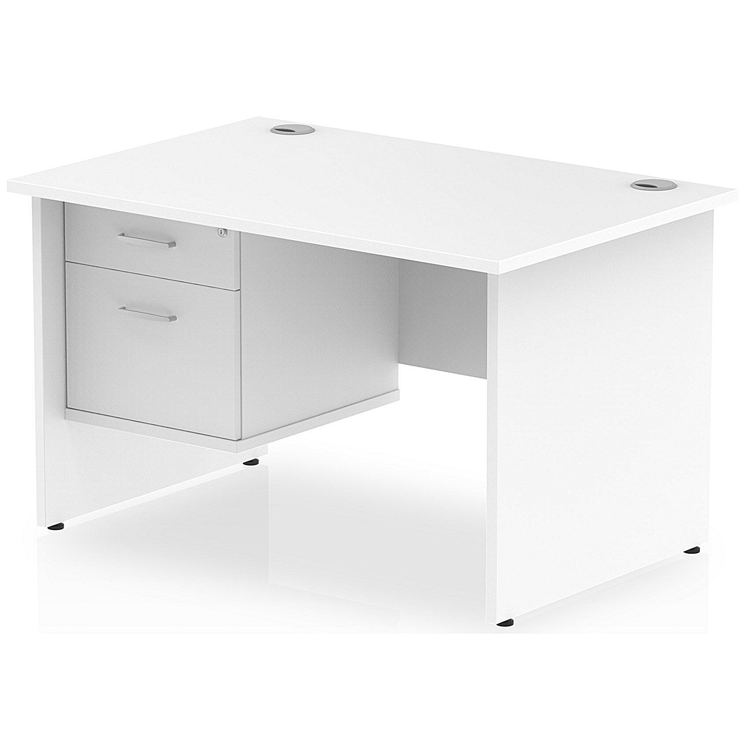 Impulse 1200mm Rectangular Desk With 2 Drawer Fixed Pedestal, Panel End Leg, White Easy2Order : MI002250