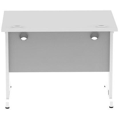 Impulse 1000mm Rectangular Desk, White Cable Managed Leg, White