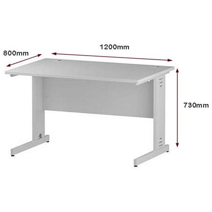 Impulse 1200mm Rectangular Desk, White Cable Managed Leg, White