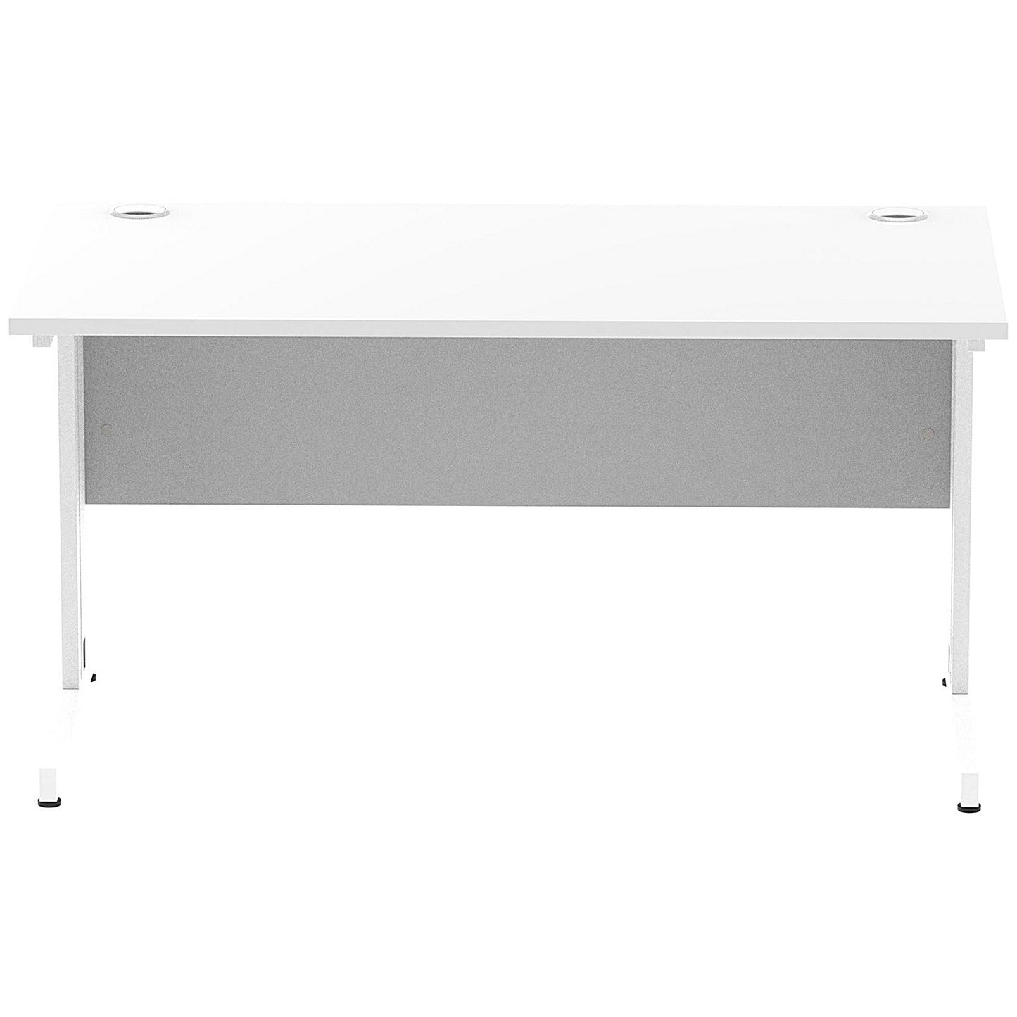 Impulse 1400mm Rectangular Desk, White Cable Managed Leg, White
