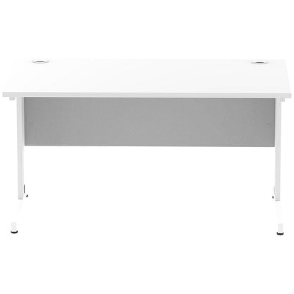 Impulse 1400mm Rectangular Desk, White Cable Managed Leg, White