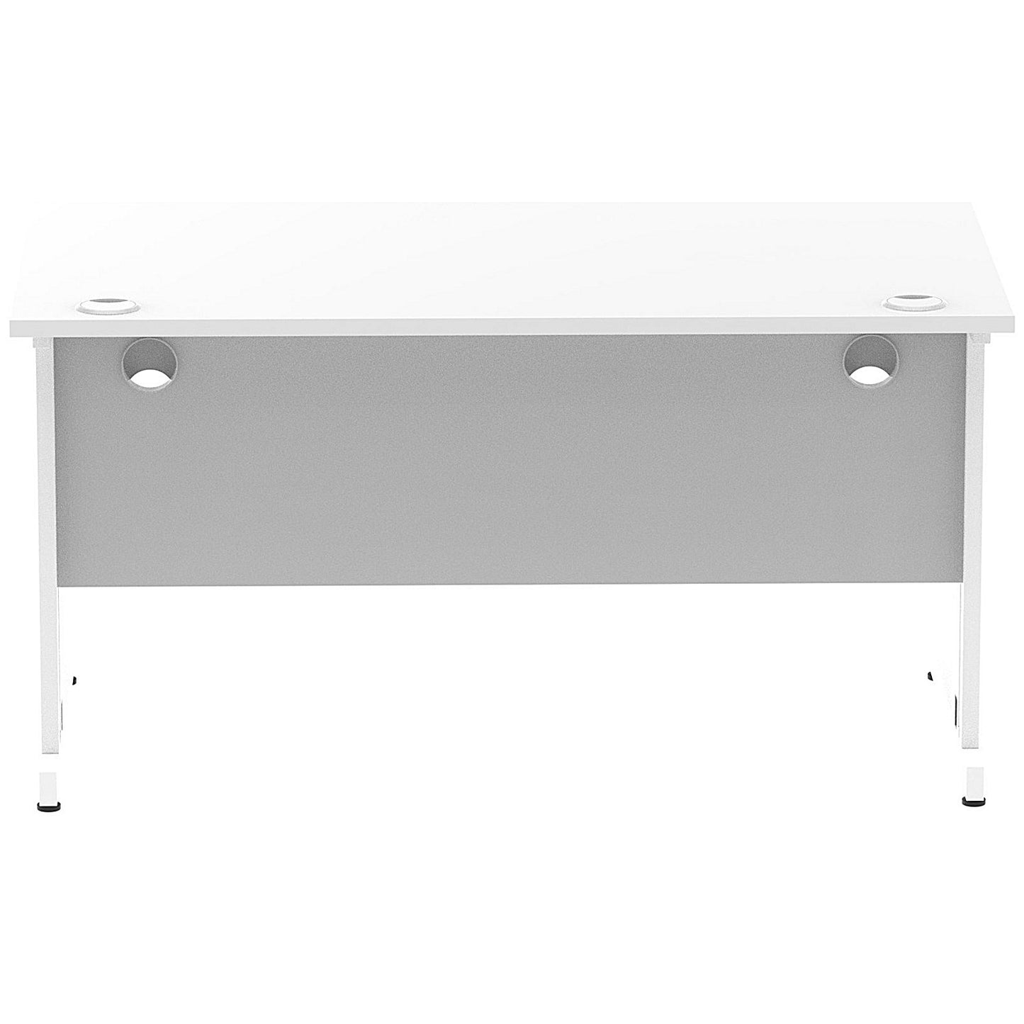 Impulse 1400mm Rectangular Desk, White Cable Managed Leg, White