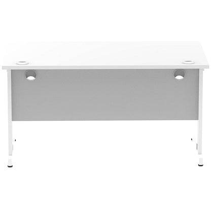 Impulse 1400mm Rectangular Desk, White Cable Managed Leg, White