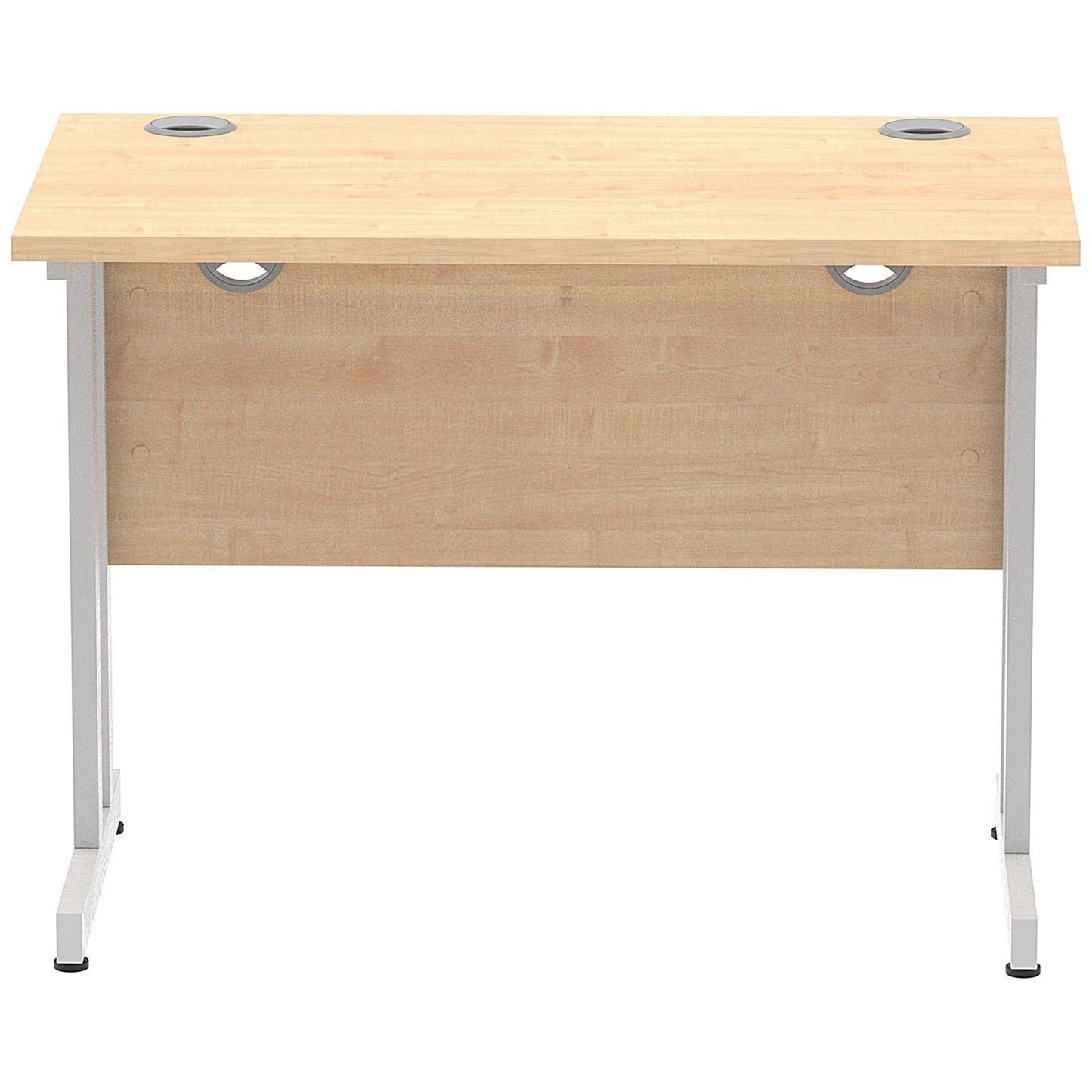 Impulse 1000mm Slim Rectangular Desk, Silver Cantilever Leg, Maple