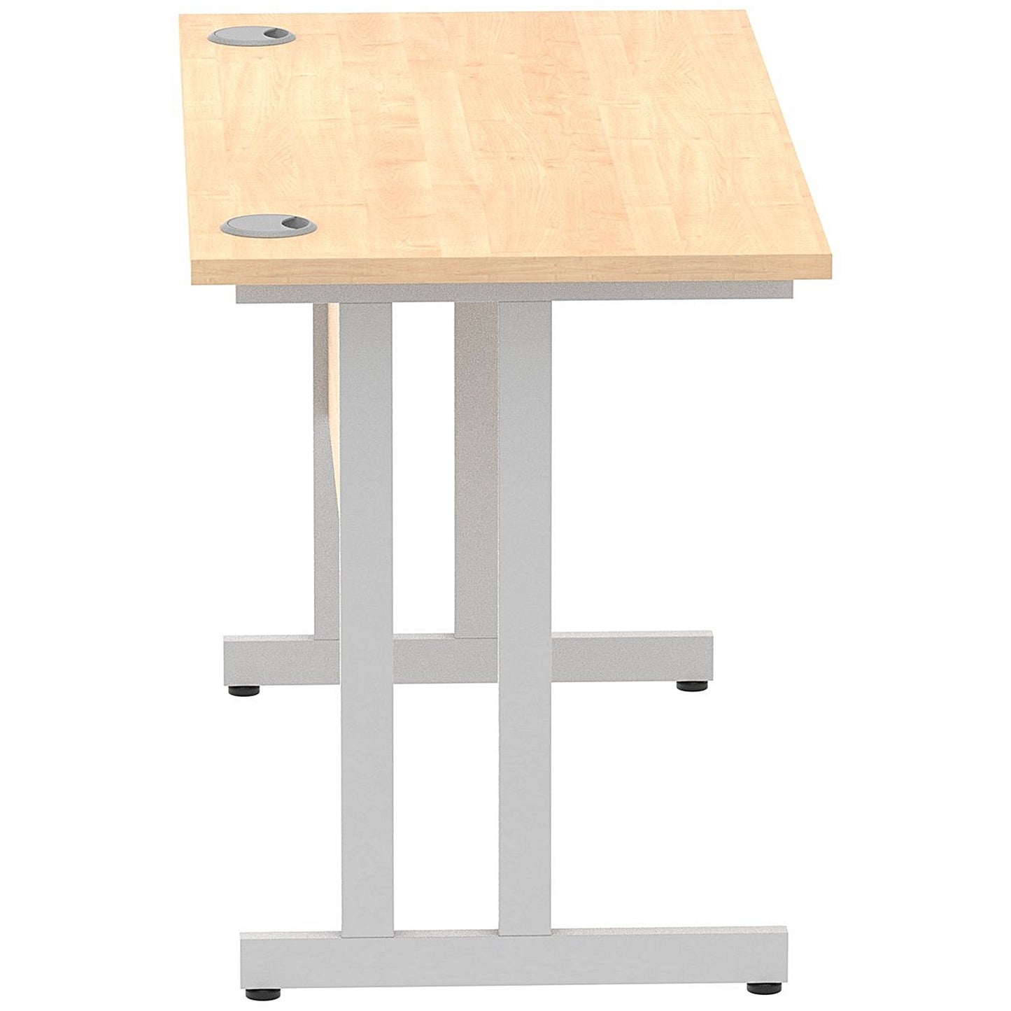 Impulse 1200mm Slim Rectangular Desk, Silver Cantilever Leg, Maple