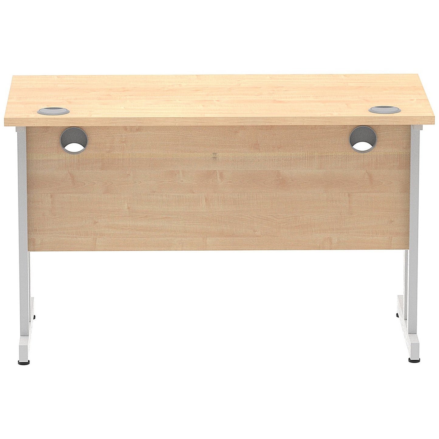 Impulse 1200mm Slim Rectangular Desk, Silver Cantilever Leg, Maple