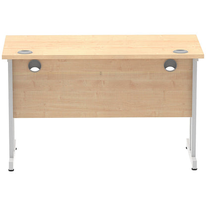 Impulse 1200mm Slim Rectangular Desk, Silver Cantilever Leg, Maple