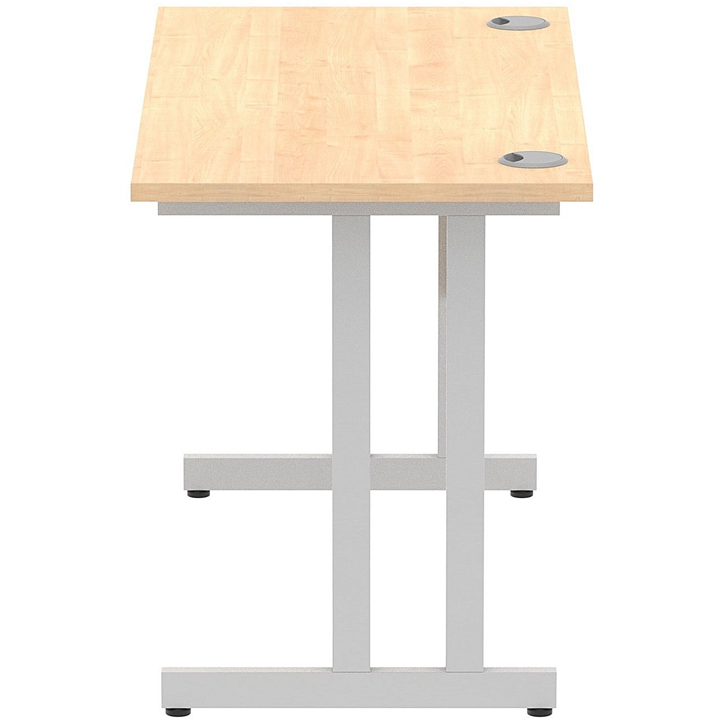Impulse 1200mm Slim Rectangular Desk, Silver Cantilever Leg, Maple