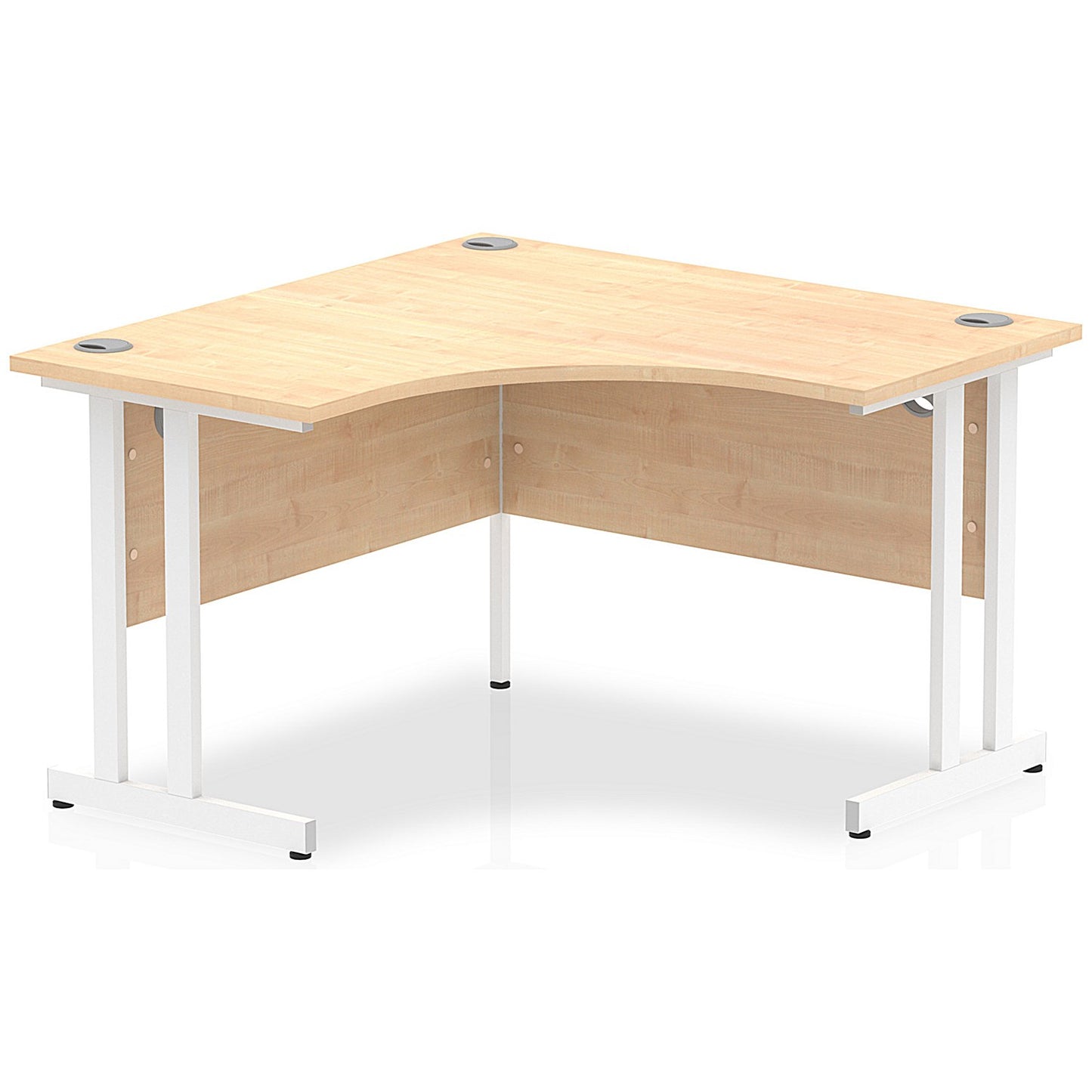 Impulse 1200mm Corner Desk, White Cantilever Leg, Maple