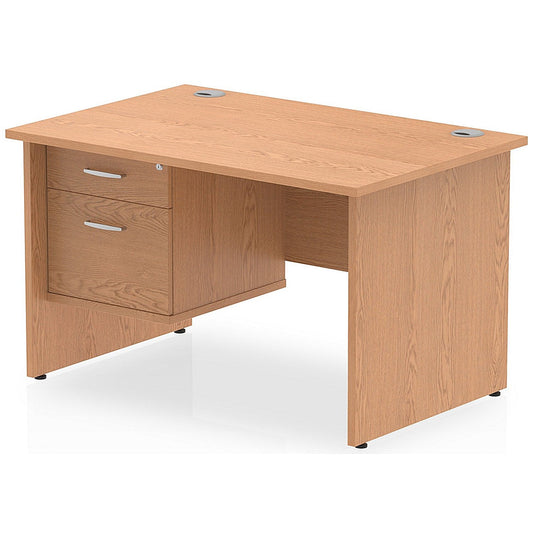 Impulse 1200mm Rectangular Desk With 2 Drawer Fixed Pedestal, Panel End Leg, Oak Easy2Order : MI002702