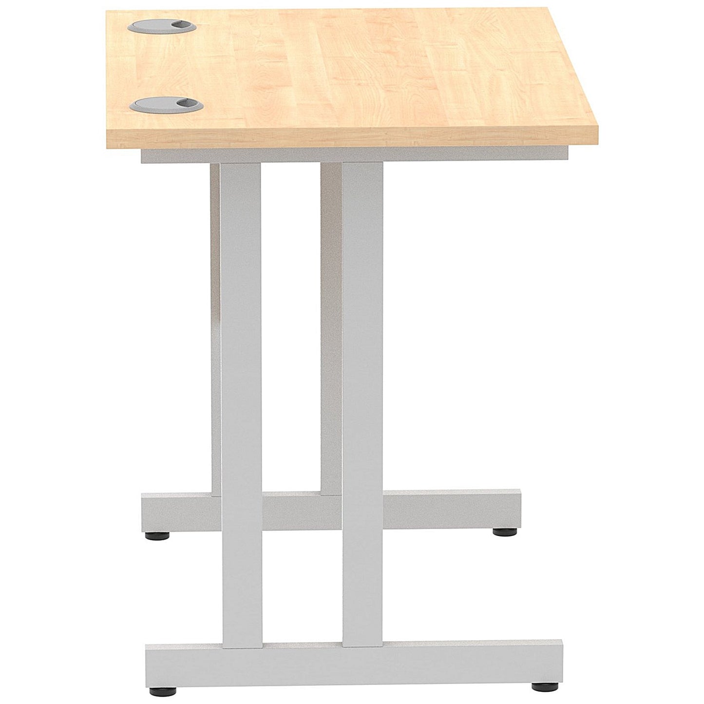 Impulse 800mm Slim Rectangular Desk, Silver Cantilever Leg, Maple