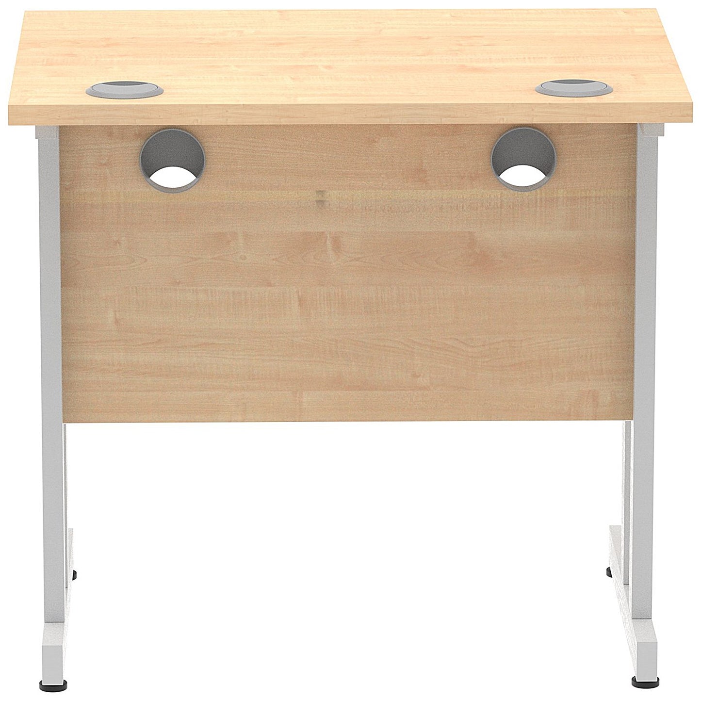 Impulse 800mm Slim Rectangular Desk, Silver Cantilever Leg, Maple