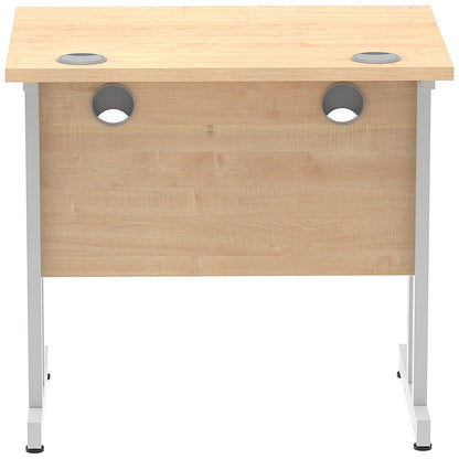 Impulse 800mm Slim Rectangular Desk, Silver Cantilever Leg, Maple