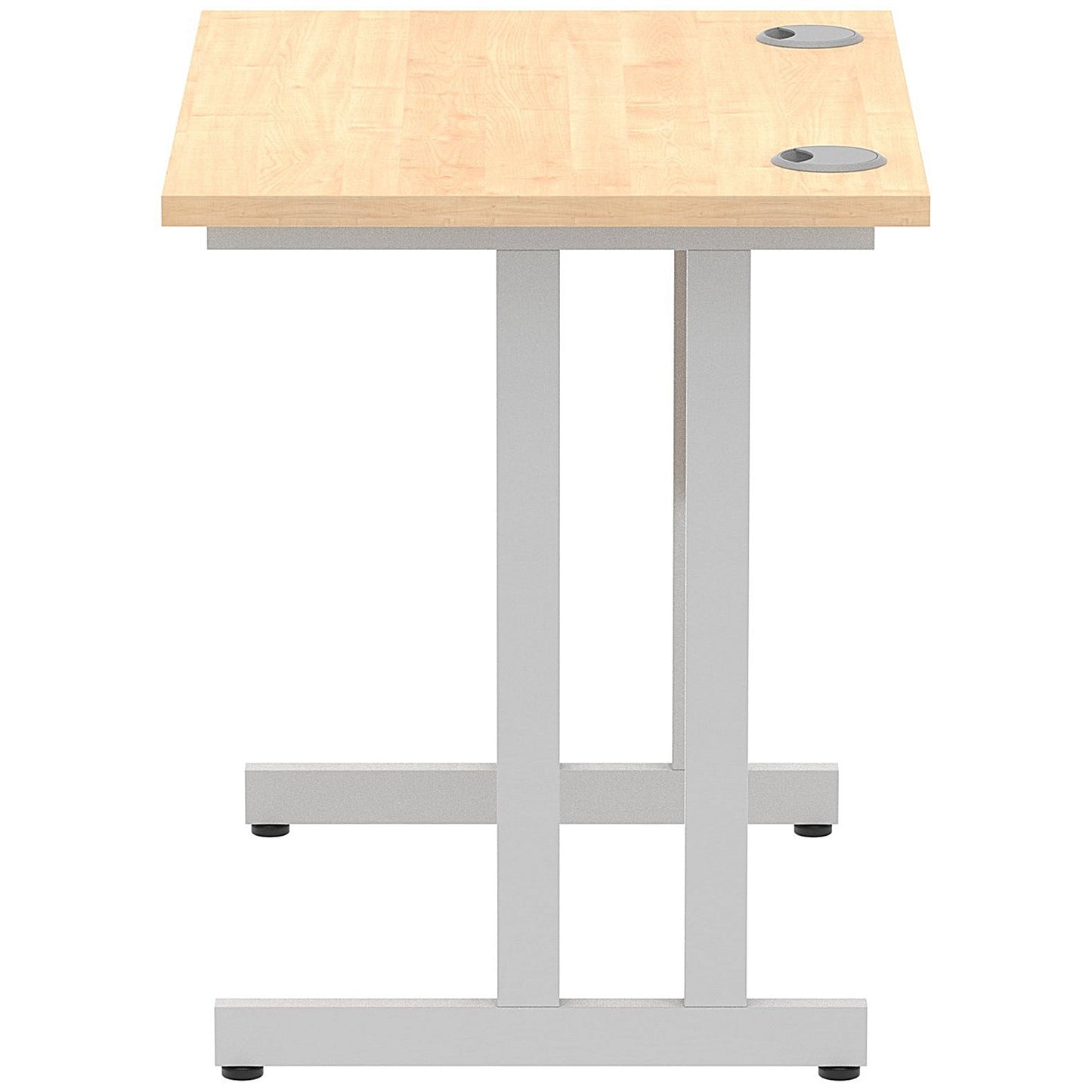 Impulse 800mm Slim Rectangular Desk, Silver Cantilever Leg, Maple