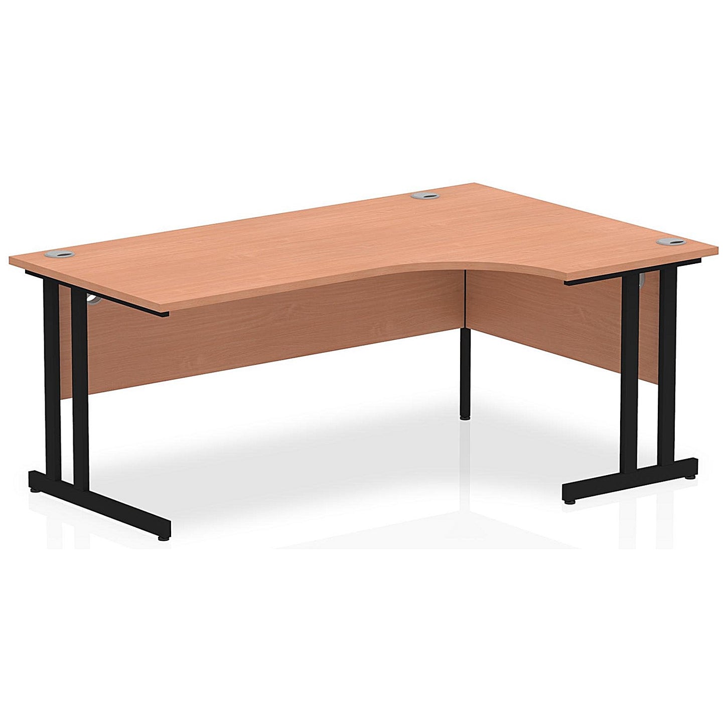 Impulse 1800mm Corner Desk, Right Hand, Black Cantilever Leg, Beech