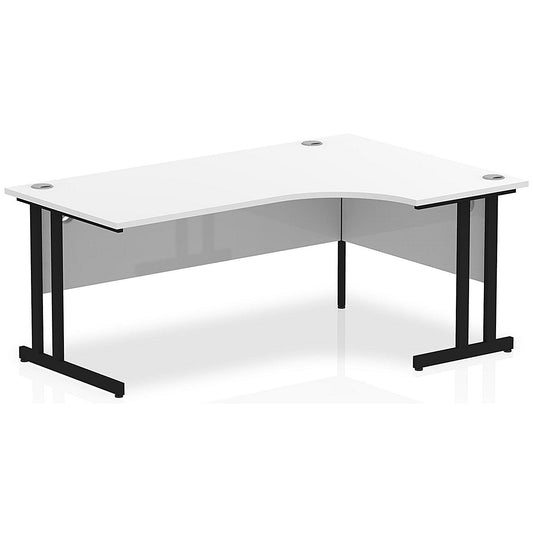 Impulse 1800mm Corner Desk, Right Hand, Black Cantilever Leg, White
