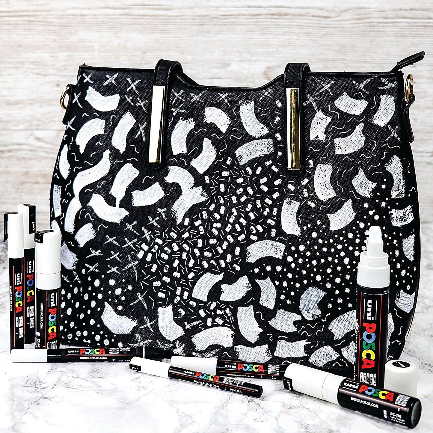 Posca Uni Posca Paint Marker Set 8 Nib Sizes White (Pack of 8)
