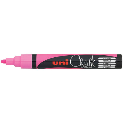 Uni Chalk Marker, Bullet Tip, Assorted Colours, Wallet of 8