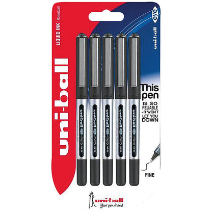 Uni-Ball UB-150 Eye Rollerball Pen Fine Black (5 Pack)