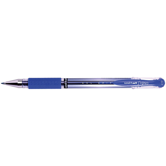 Uni-Ball UM151S SigNo Gel Rollerball, Comfort Grip, Blue, Pack of 12